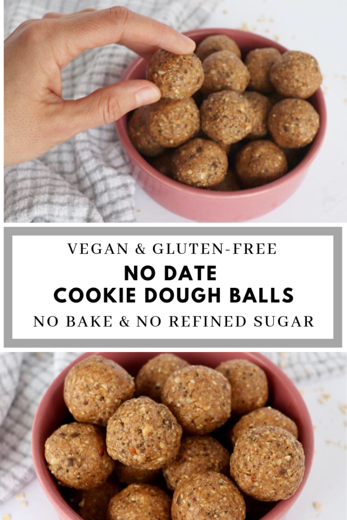 No Bake Cookie Dough Balls and No  Bake Energy Balls.  Vegan and gluten free.